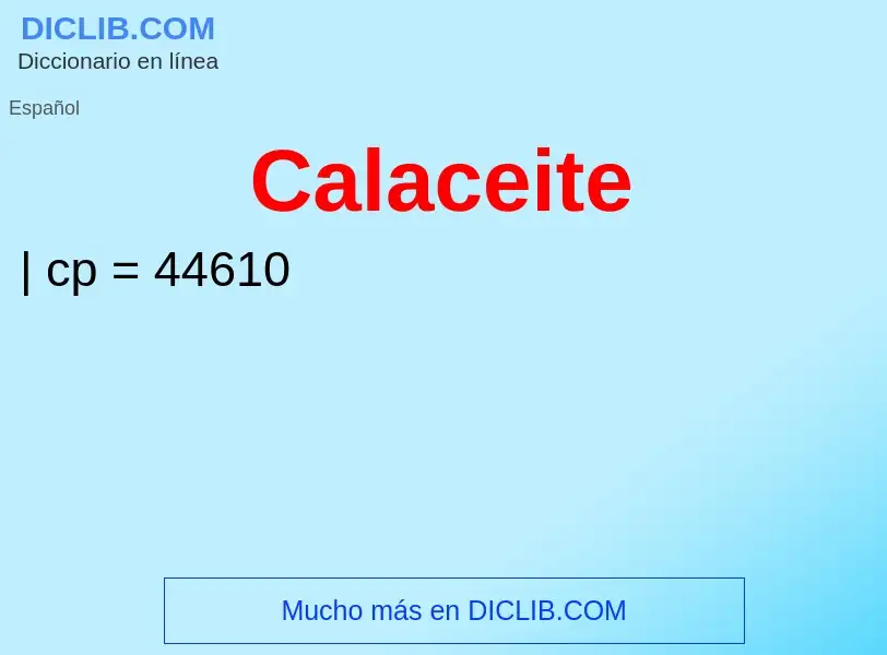 ¿Qué es Calaceite? - significado y definición