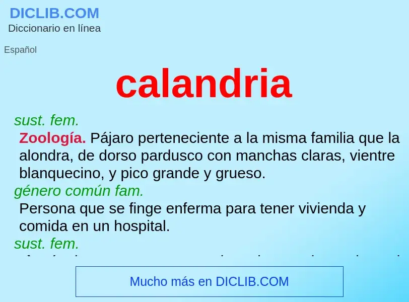 What is calandria - meaning and definition