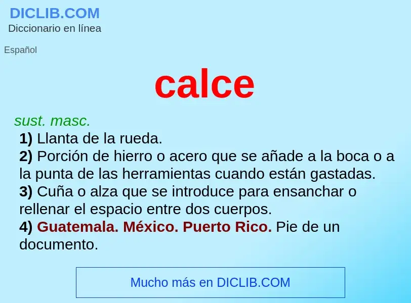 O que é calce - definição, significado, conceito