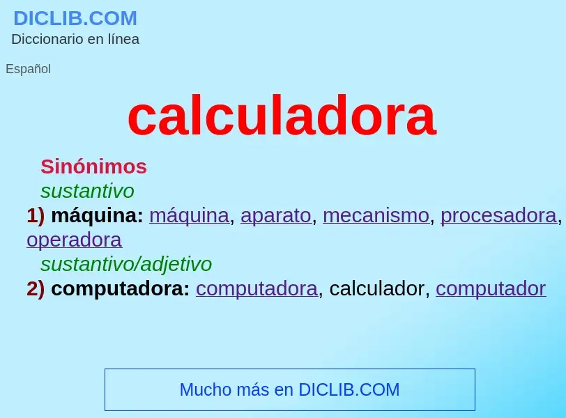 What is calculadora - meaning and definition