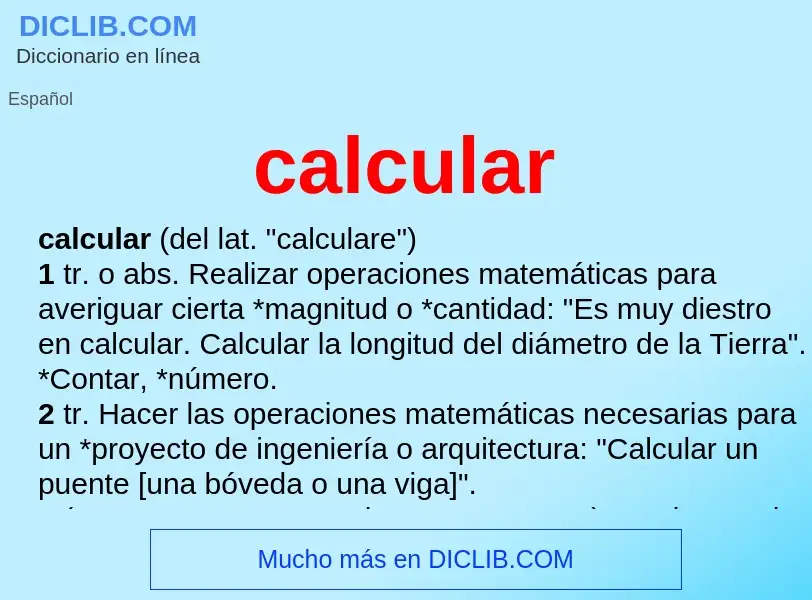 What is calcular - definition