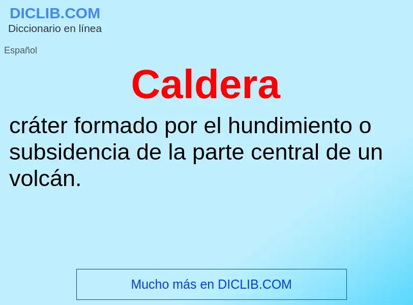 Wat is Caldera - definition