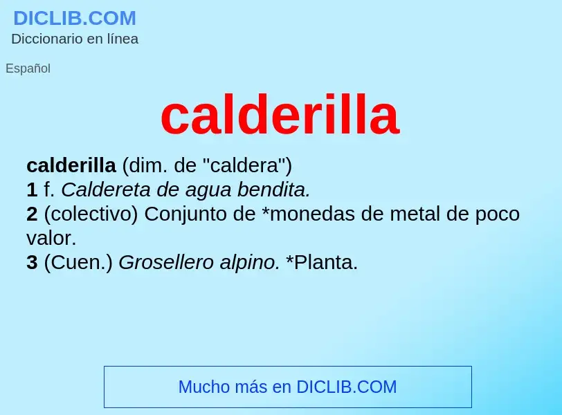 Qu'est-ce que calderilla - définition