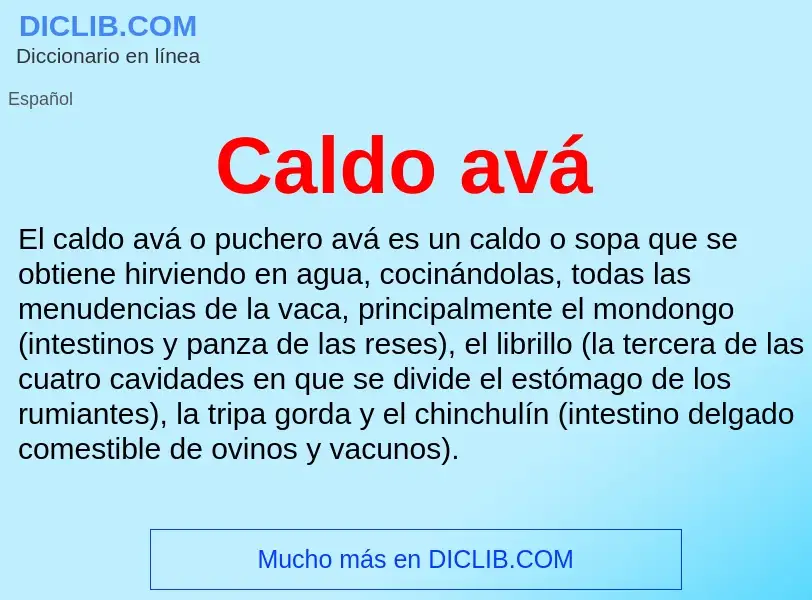 Wat is Caldo avá - definition