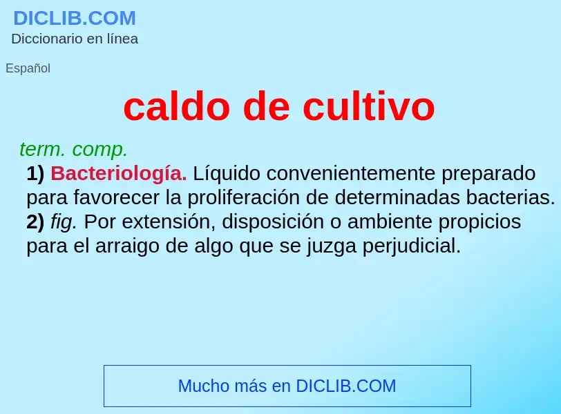 Was ist caldo de cultivo - Definition