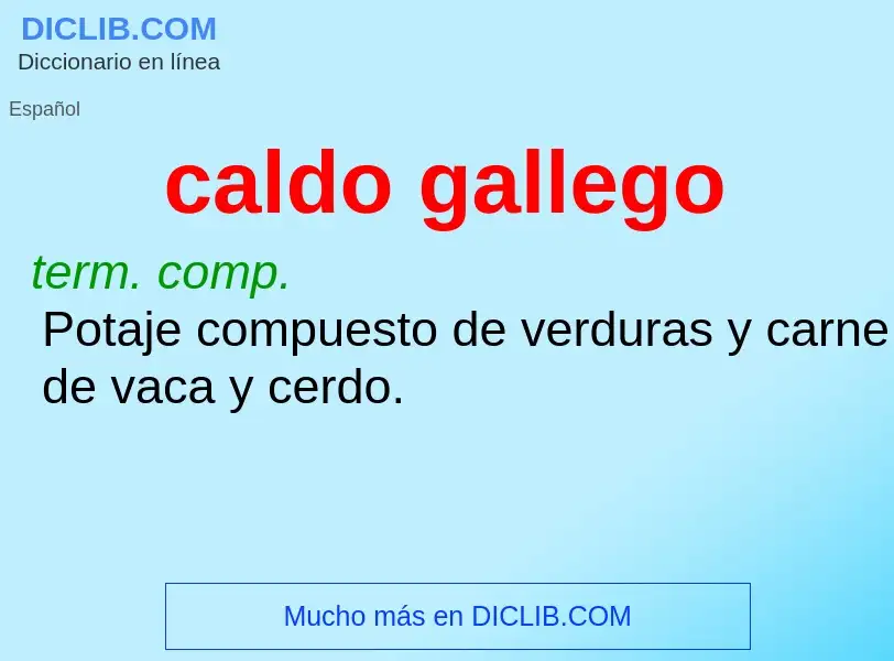 Wat is caldo gallego - definition