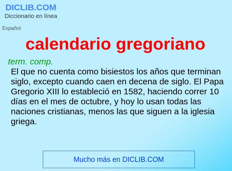 What is calendario gregoriano - definition