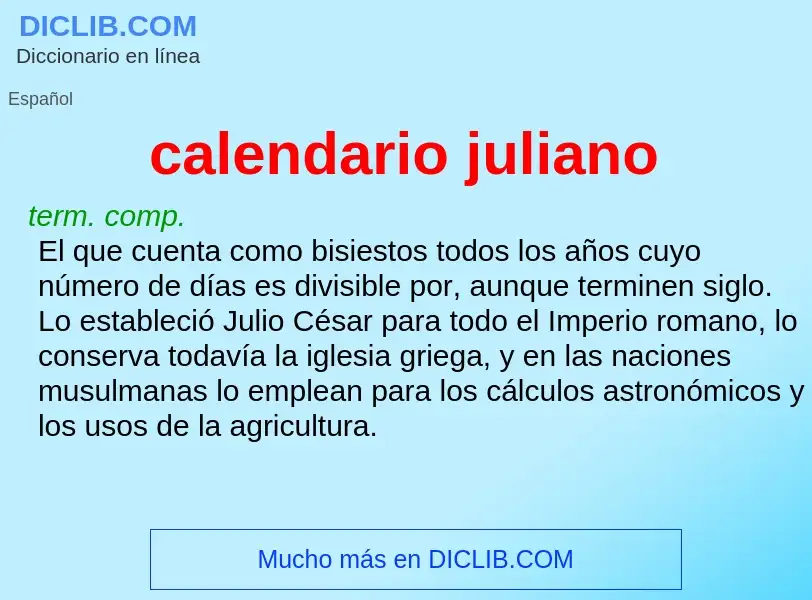 ¿Qué es calendario juliano? - significado y definición