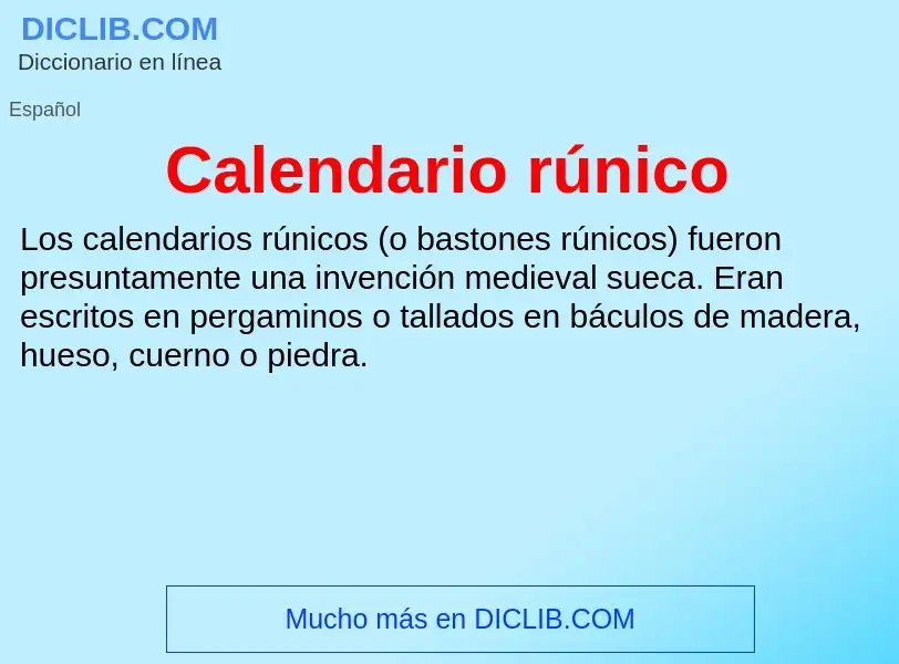 Che cos'è Calendario rúnico - definizione