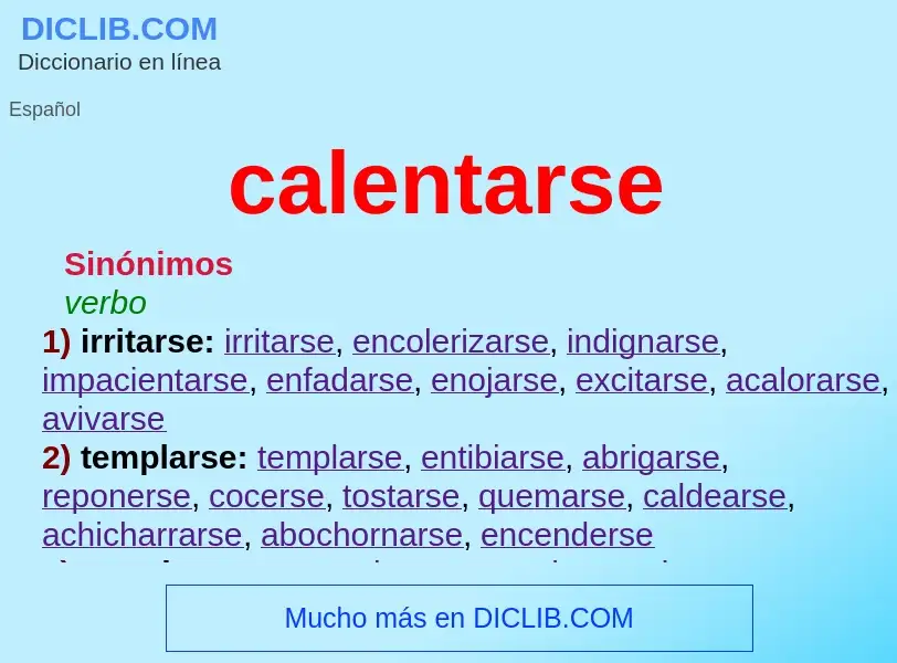 O que é calentarse - definição, significado, conceito