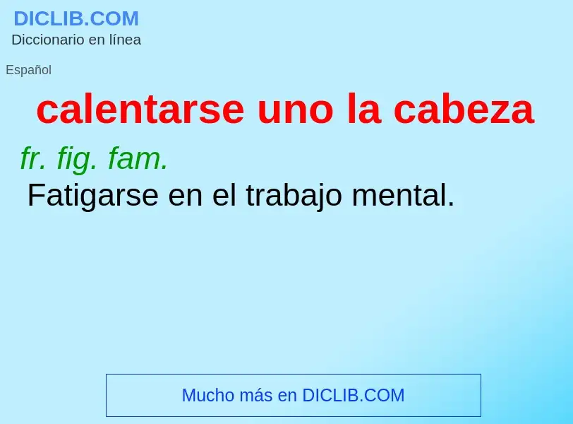 ¿Qué es calentarse uno la cabeza? - significado y definición