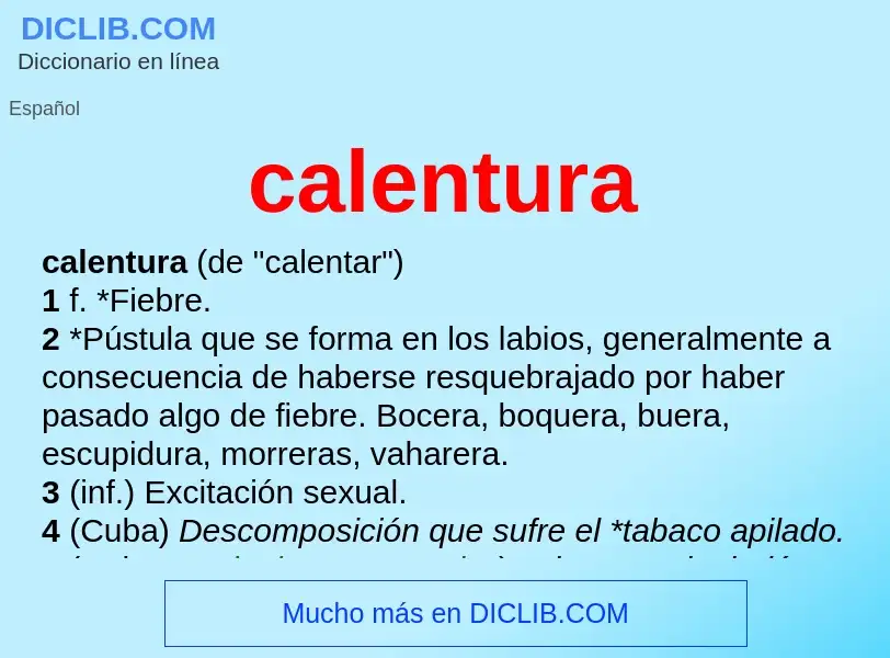 ¿Qué es calentura? - significado y definición