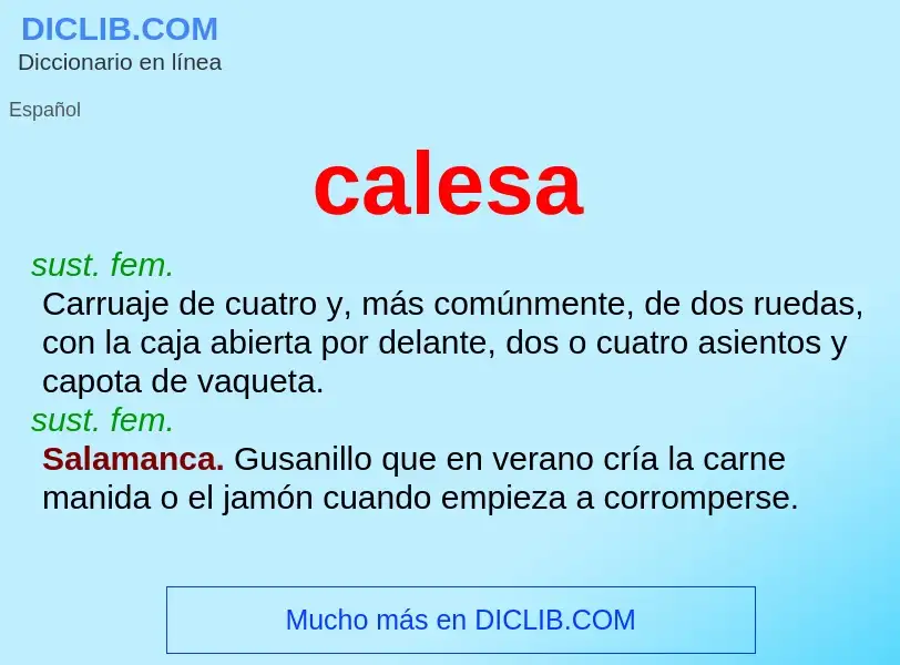 What is calesa - meaning and definition