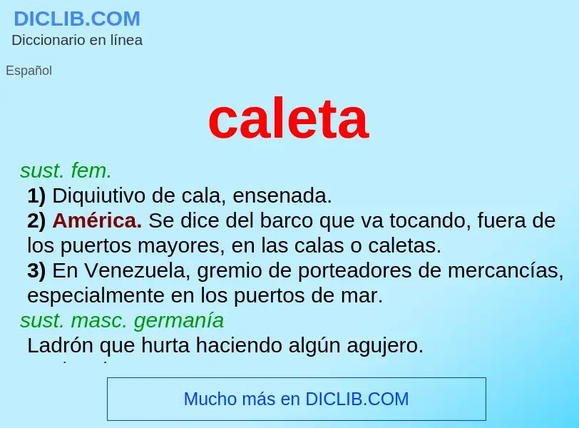 What is caleta - meaning and definition