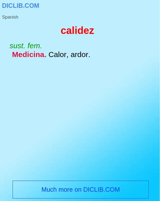 Wat is calidez - definition