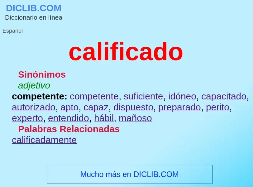 Wat is calificado - definition