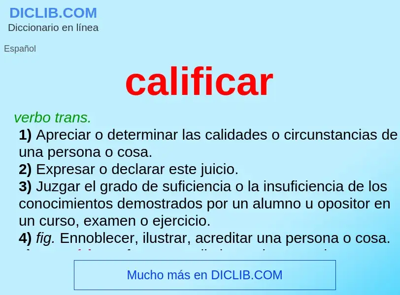 What is calificar - definition