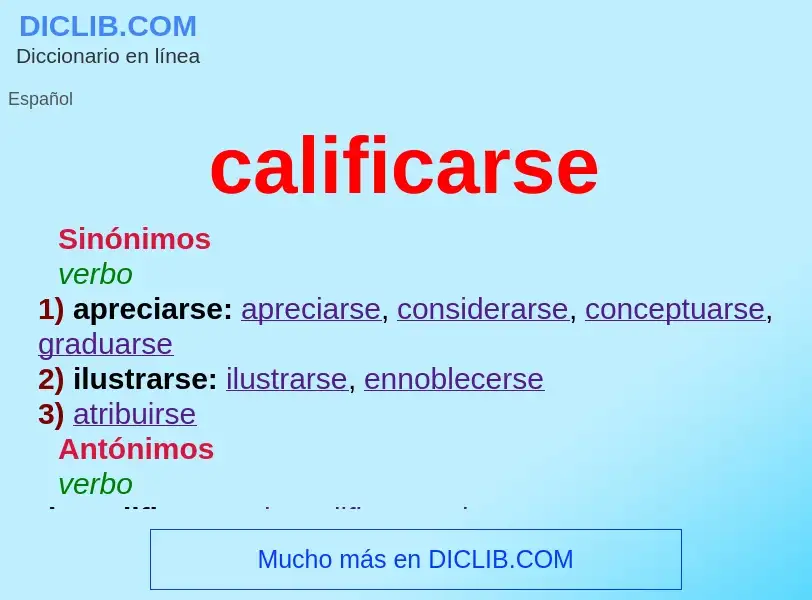 O que é calificarse - definição, significado, conceito