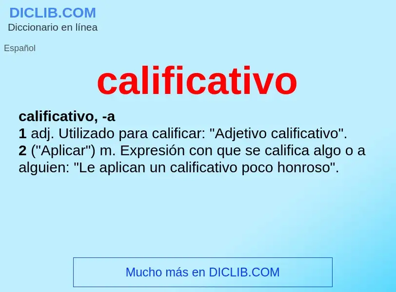 Was ist calificativo - Definition