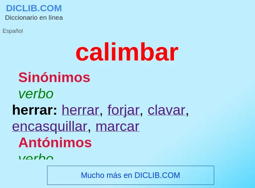 ¿Qué es calimbar? - significado y definición