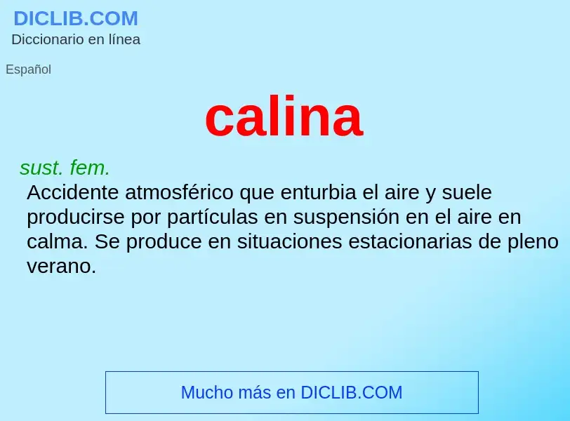 Che cos'è calina - definizione