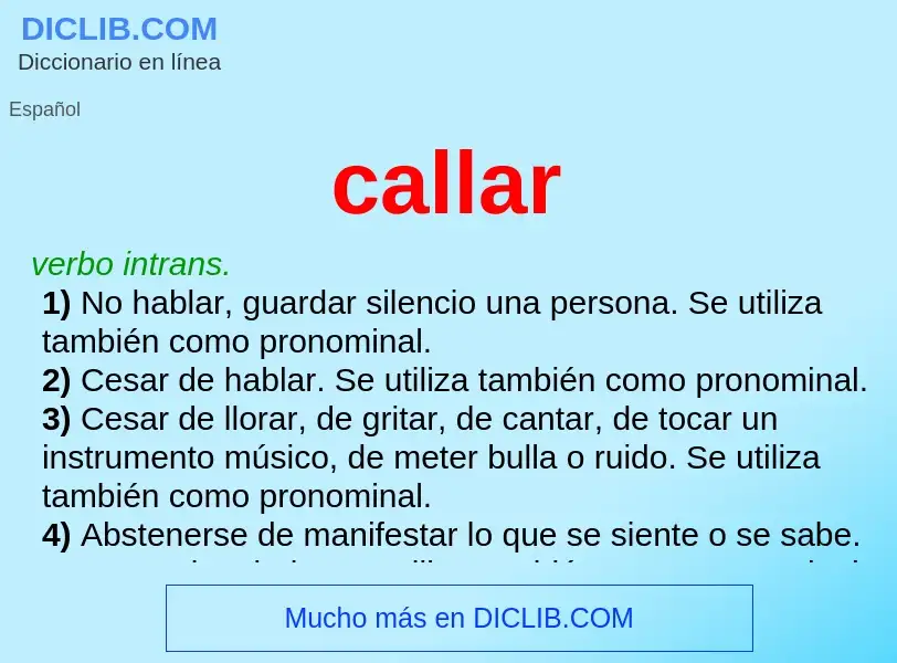 O que é callar - definição, significado, conceito