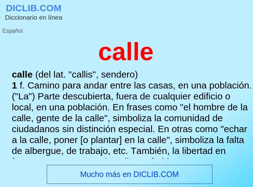 O que é calle - definição, significado, conceito