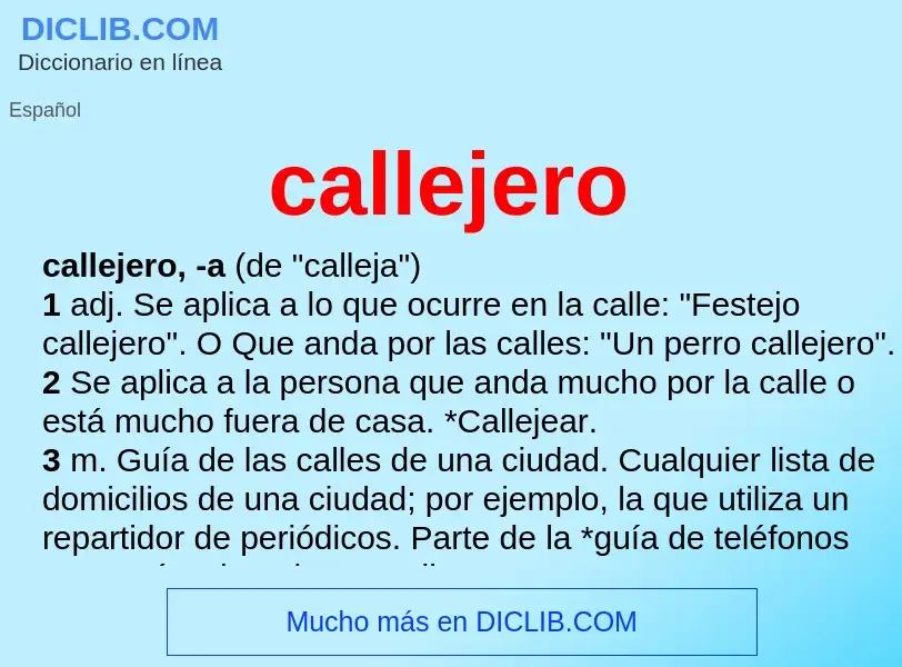 What is callejero - meaning and definition