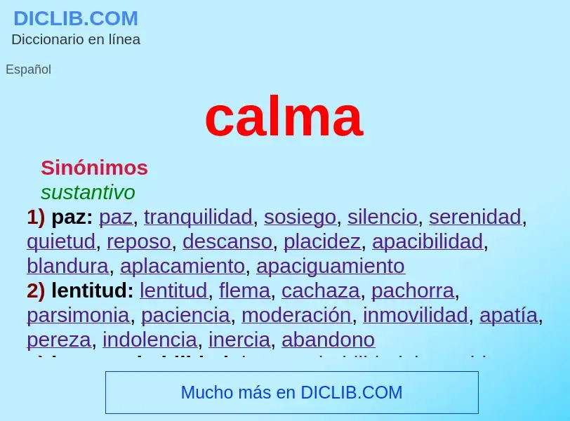 Wat is calma - definition