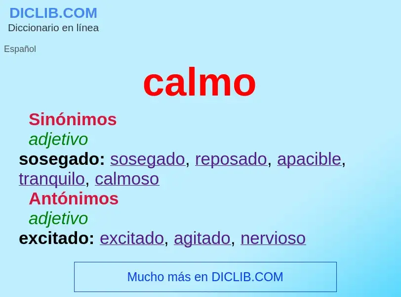 Wat is calmo - definition