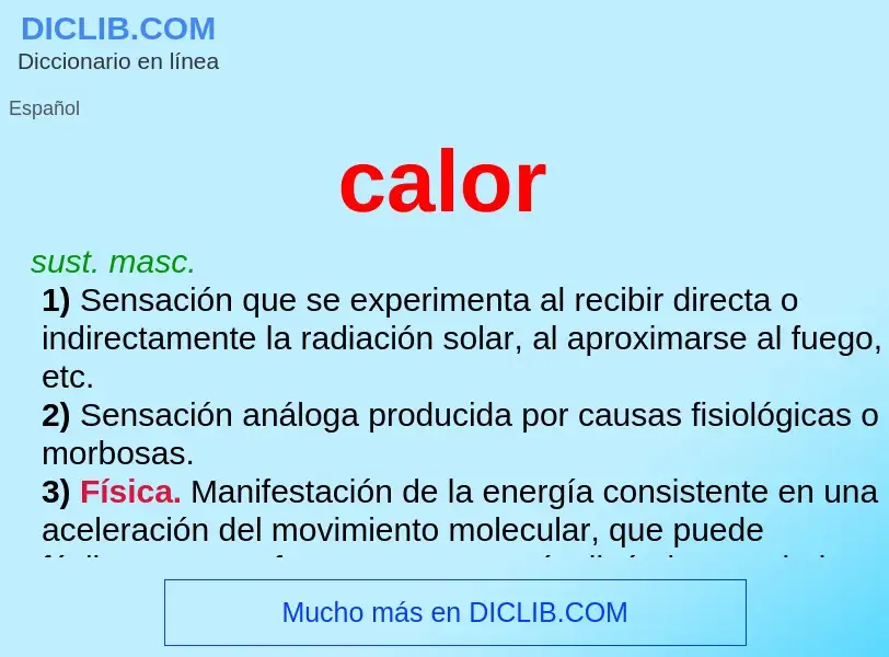 Wat is calor - definition