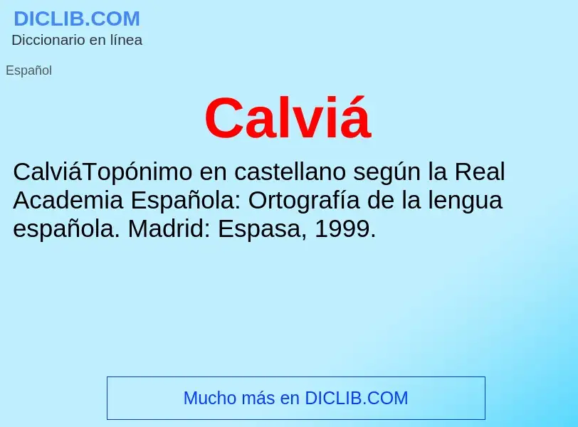 Wat is Calviá - definition