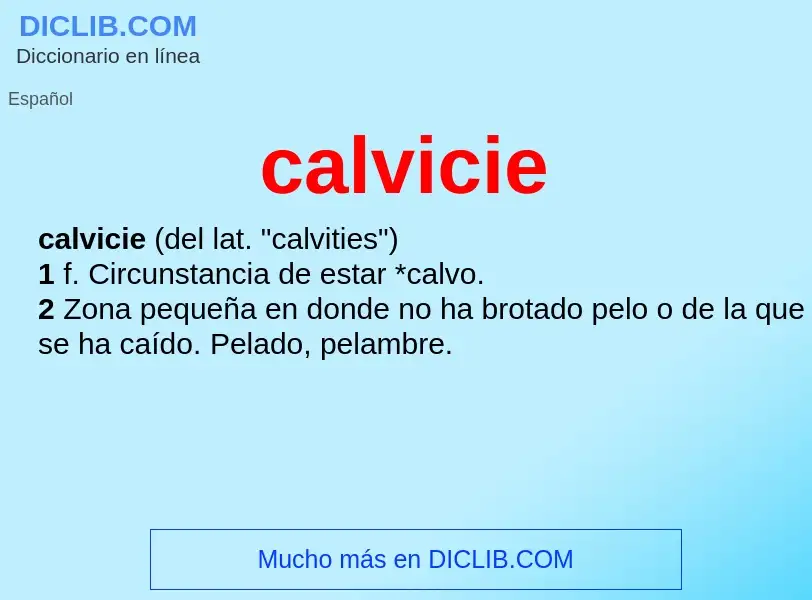 What is calvicie - definition