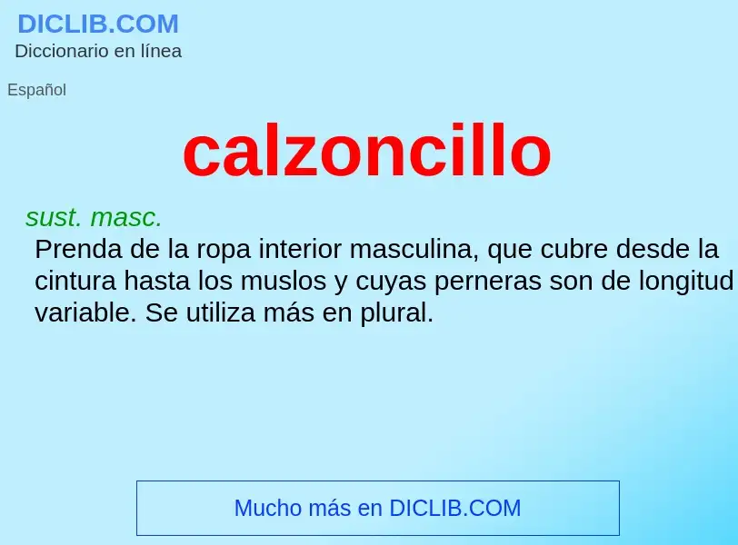 What is calzoncillo - meaning and definition