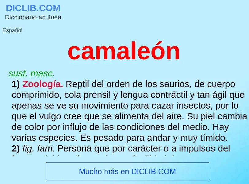 ¿Qué es camaleón? - significado y definición