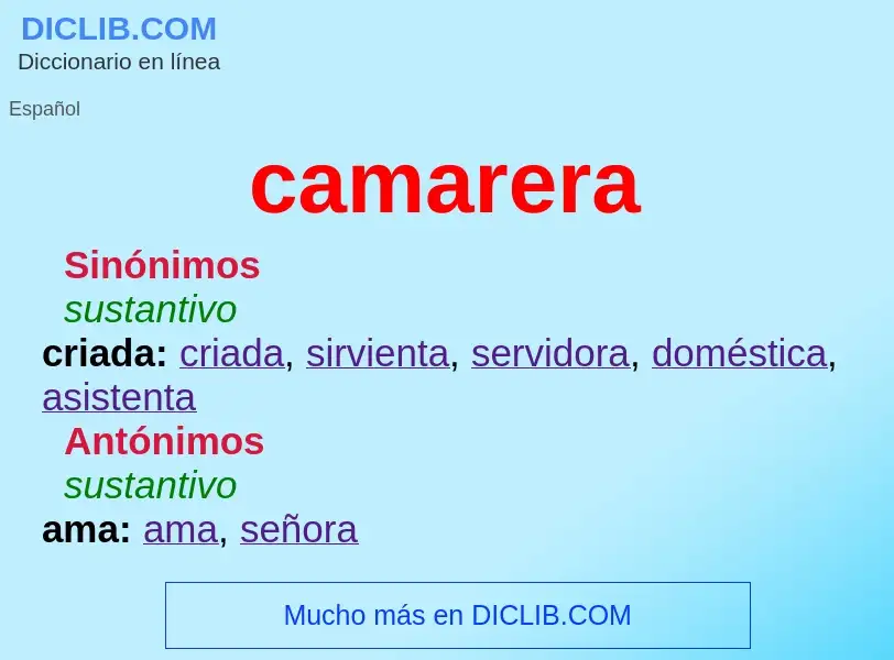 What is camarera - meaning and definition