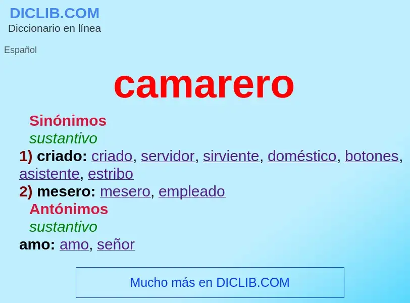 Wat is camarero - definition