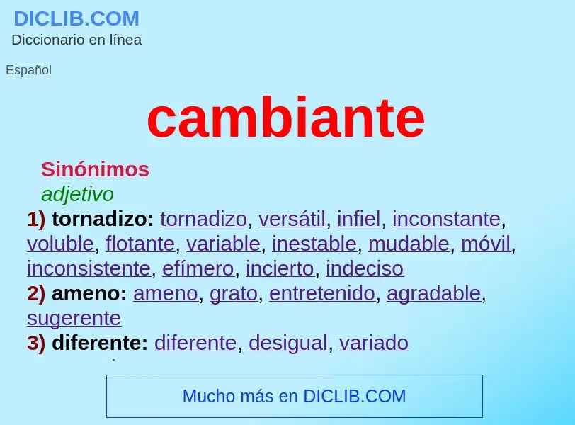 ¿Qué es cambiante? - significado y definición