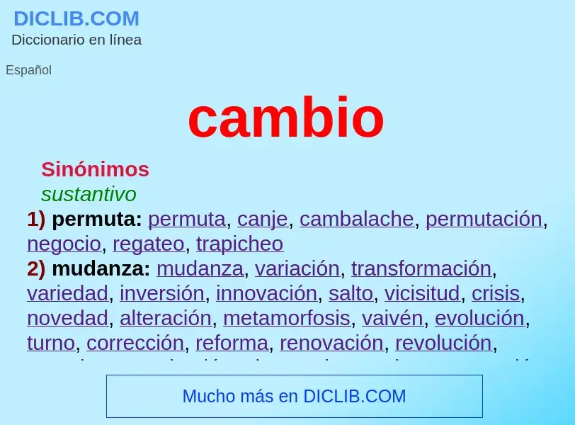 What is cambio - definition