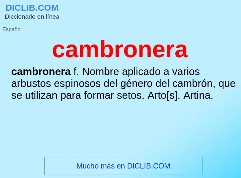 ¿Qué es cambronera? - significado y definición