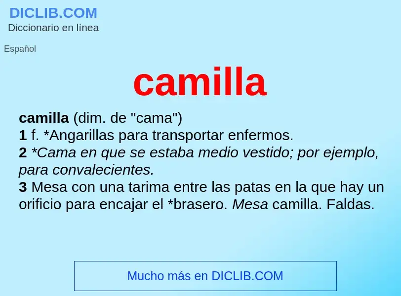 O que é camilla - definição, significado, conceito