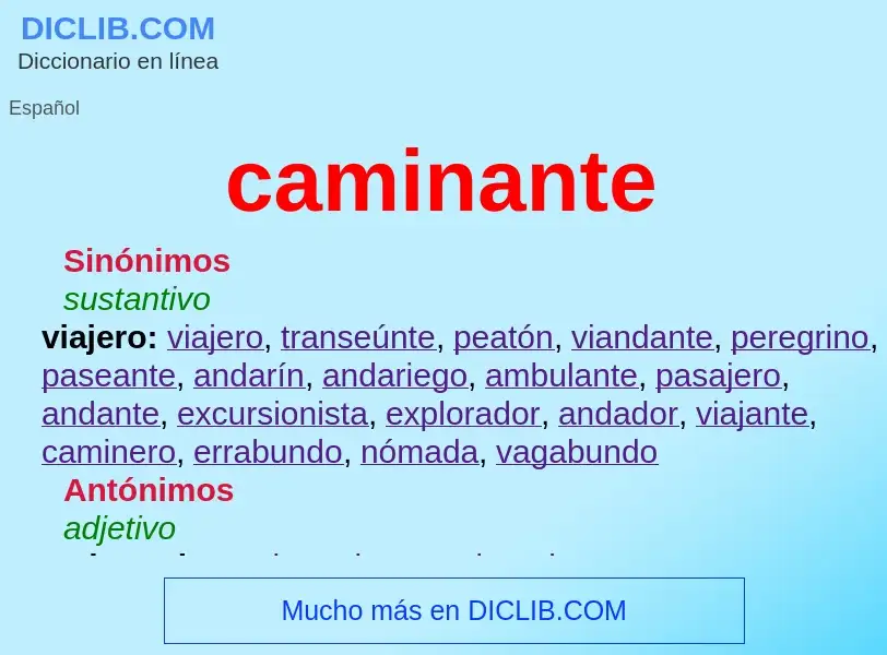 What is caminante - definition