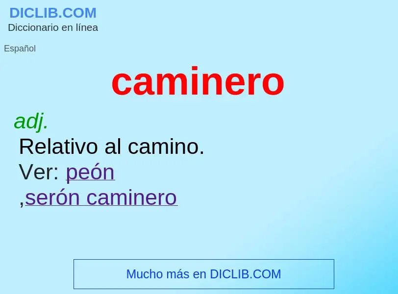 O que é caminero - definição, significado, conceito