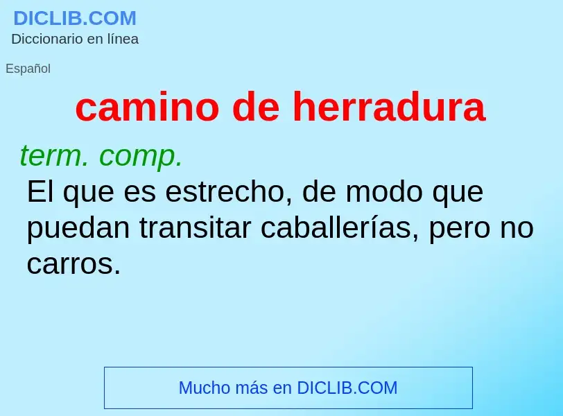 Was ist camino de herradura - Definition