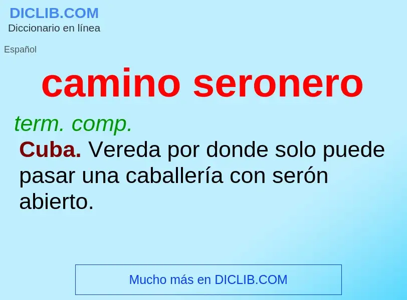 Was ist camino seronero - Definition