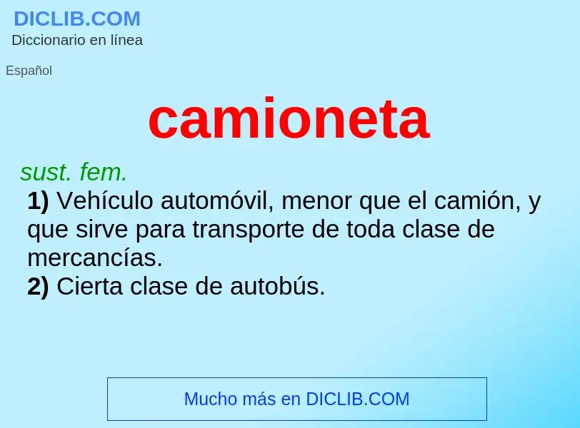 What is camioneta - definition