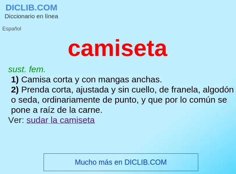 What is camiseta - meaning and definition