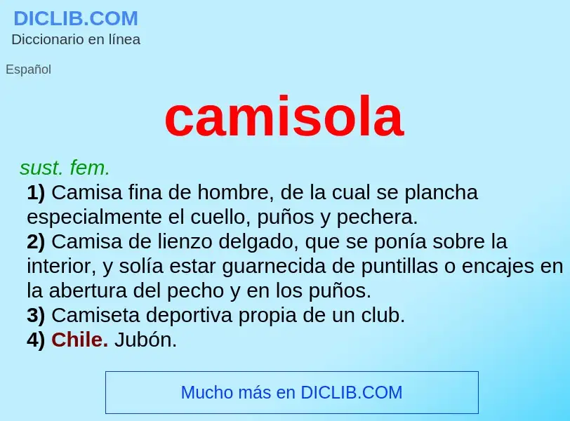 What is camisola - meaning and definition