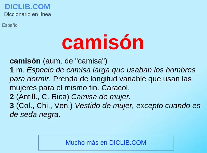 What is camisón - meaning and definition