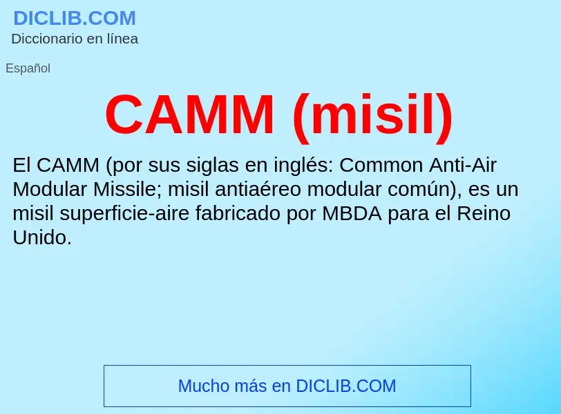 Was ist CAMM (misil) - Definition